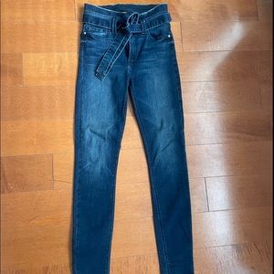 Black Orchid Belted Skinny Jeans